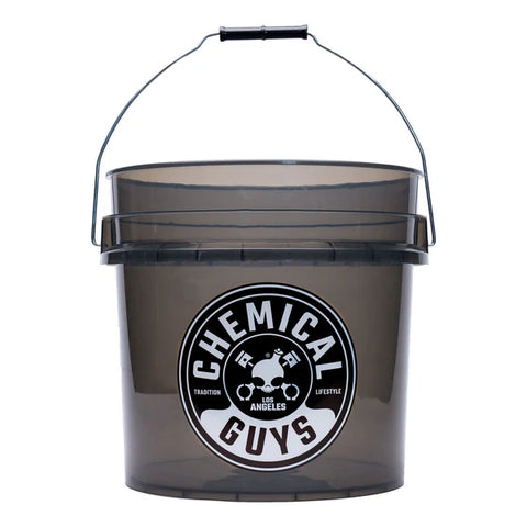 Chemical Guys Heavy Duty Ultra Clear Detailing Bucket Smoked Obsidian Black, 16L