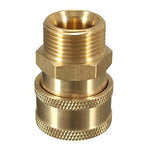 PCC 3/8 Brass Quick Release Adapter Connect to M22/15 Metric for Pressure Washer Hose