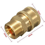 PCC 3/8 Brass Quick Release Adapter Connect to M22/15 Metric for Pressure Washer Hose