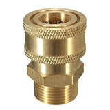 PCC 3/8 Brass Quick Release Adapter Connect to M22/15 Metric for Pressure Washer Hose