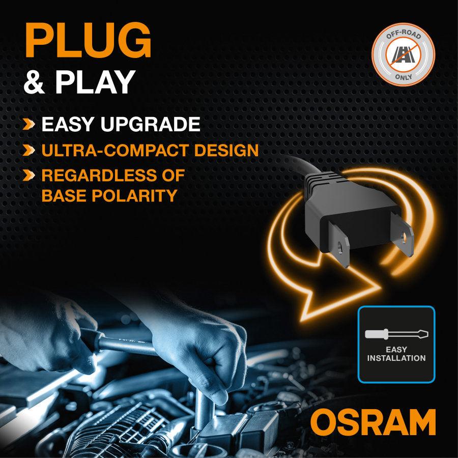OSRAM H4/H19 LED Headlight Bulb, 50W, Pair 6000K (White)